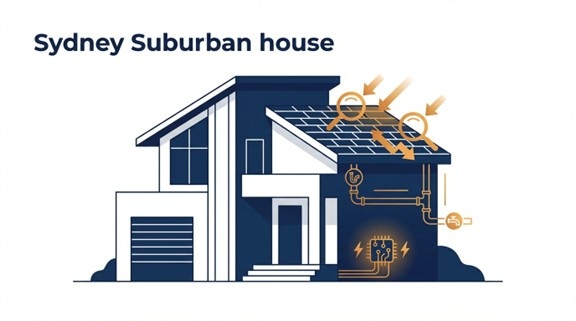 a 2D illustration of a Sydney suburban house
