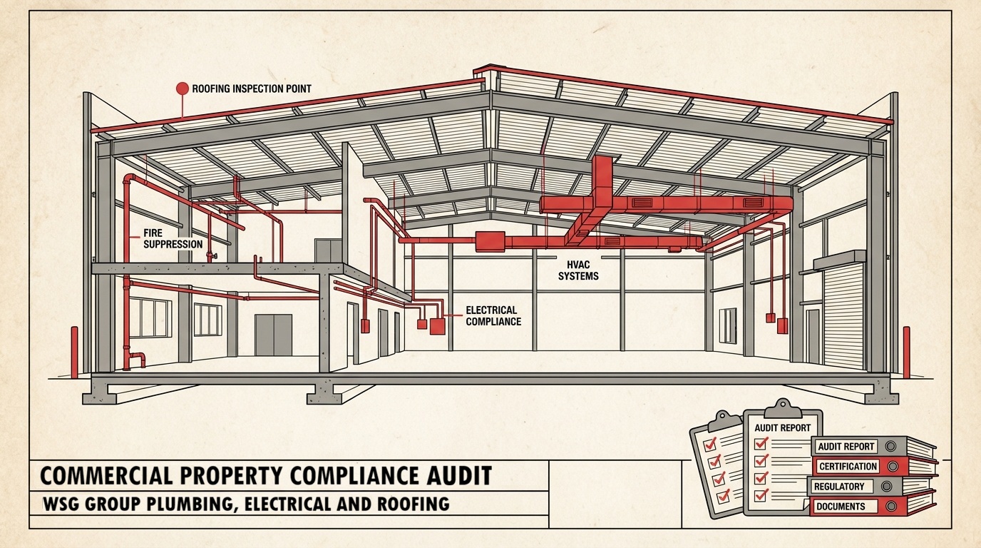 Facility compliance audit plumbing electrical roofing systems NSW commercial building inspection