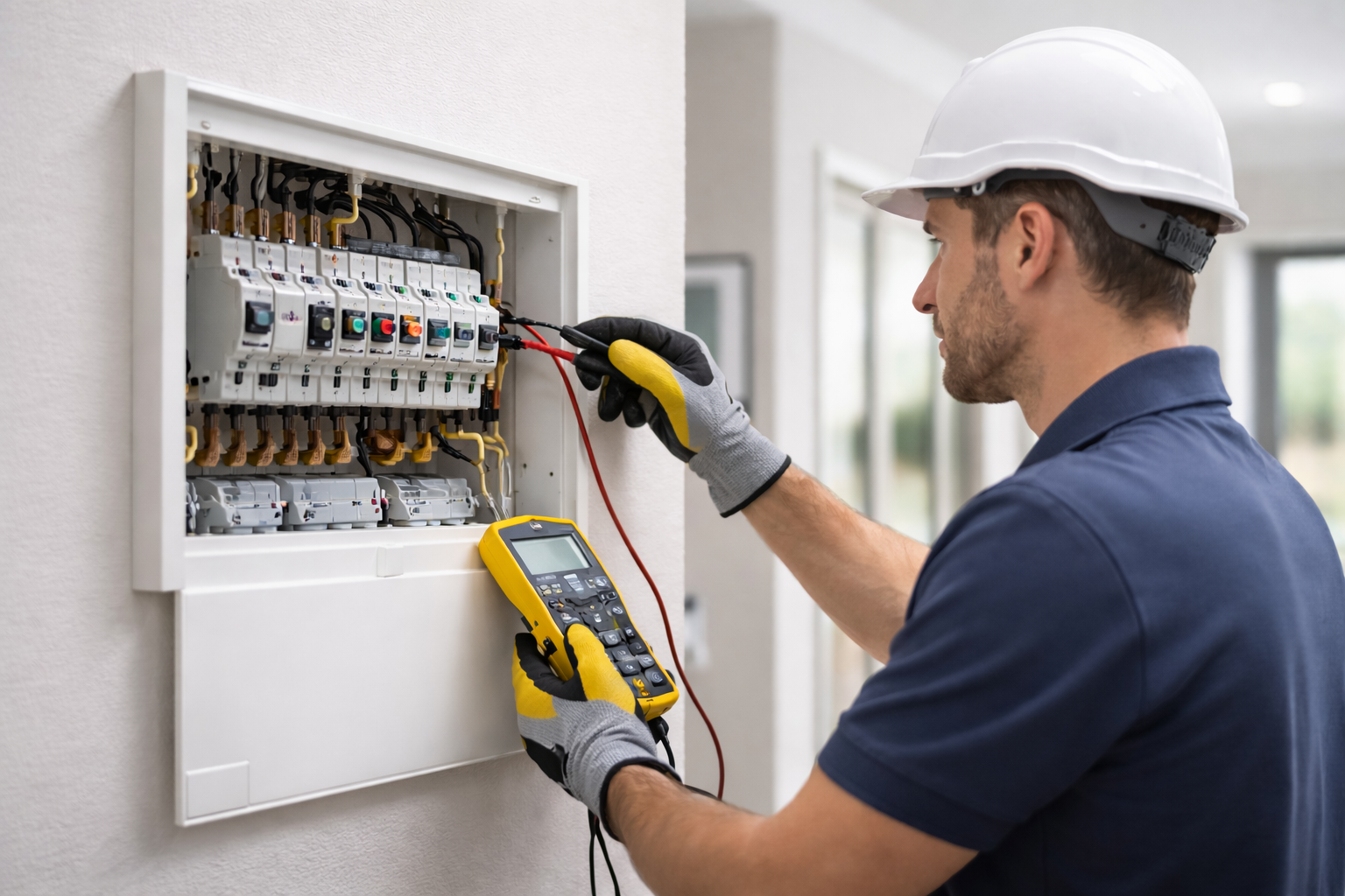 Older home switchboard with circuit breakers and safety switch