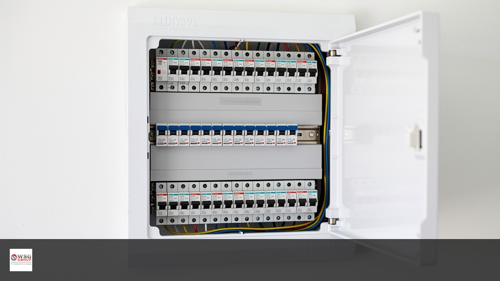 Modern Australian residential switchboard with circuit breakers — WSG Group electrical